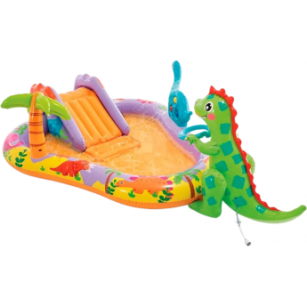 Игровой центр INTEX "ДИНО ПАРК" 56139 201х157х69см с разбрызгивателем горкой и шарами, 159л, до 54кг, от 2 лет