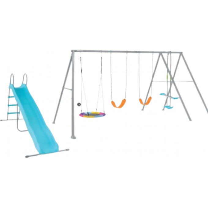 Качели детские INTEX "КОМПЛЕКС 4 КАЧЕЛИ+ГОРКА" 472х254х211см от 3 до 10 лет 44152