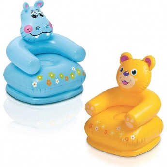 Кресло надувное INTEX «ВЕСЁЛЫЕ ЗВЕРИ» 68556, 65 х 64 х 74 см, от 3 до 8 лет, цвета микс голубой