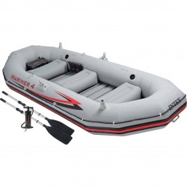 Лодка INTEX MARINER 4 68376, 4-местная, 328 х 145 х 48 см, алюминиевые весла, ручной насос, до 400 кг