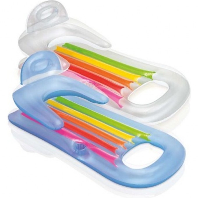 Надувной матрас-кресло для плавания INTEX 160х85см с окном до 100кг от 14 лет, 2 цвета 58802