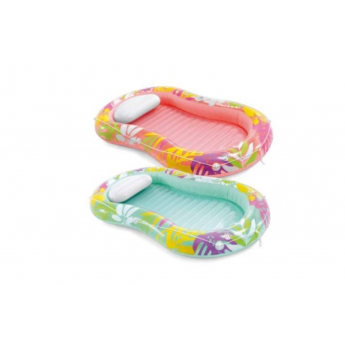 Надувной матрас-шезлонг для плавания INTEX "ТРОПИЧЕСКИЙ ОАЗИС" 57803 206х122см до 100кг, 2 цвета