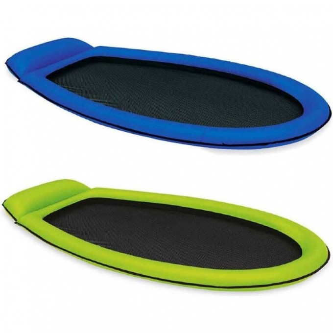 Надувной матрас-шезлонг для плавания INTEX сетчатый 178х94см с подголовником до 100кг 2 цвета, 1 шт 58836