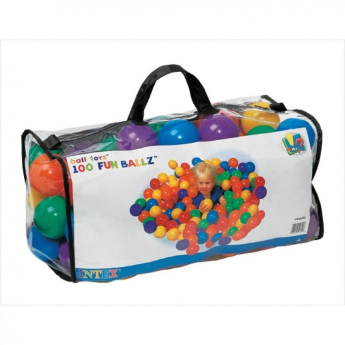 Пластиковые мячи INTEX 6,5 см 100 шт от 2 лет 49602